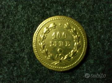NUMISMATICA 100 lire ottone bronzato PESO MONETALE