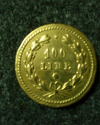 NUMISMATICA 100 lire ottone bronzato PESO MONETALE