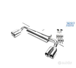SILENZIATORE DI SCARICO DOPPIA USCITA IN INOX PER 