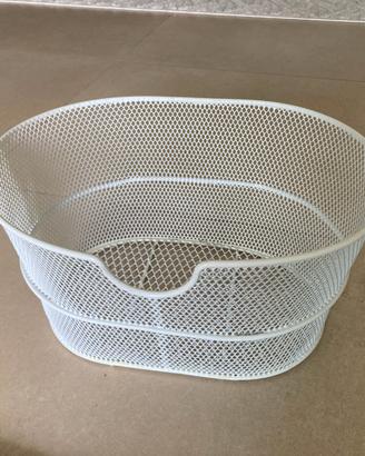 Cesta, sella, pedali, manopole, guaina bianco bici