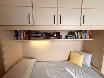 Cameretta a ponte con letto + armadio 2 ante