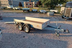 Carrello rimorchio auto doppio asse con rampe