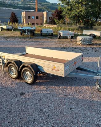 Carrello rimorchio auto doppio asse con rampe