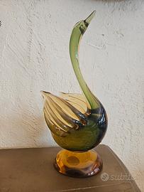 cigno in vetro di murano sommerso Seguso vintage 