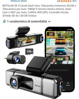 dashcam nuova 4  canali gps wifi controllo vocale