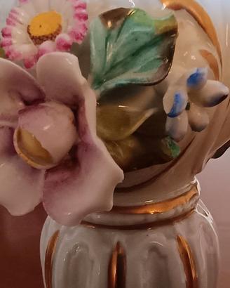 Coppia Basi Lampade Abat-jour Capodimonte