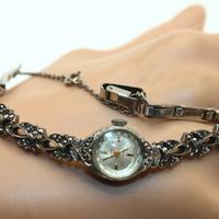 Orologio bracciale gioiello argento marcasite