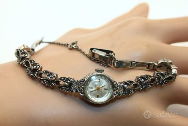 Orologio bracciale gioiello argento marcasite