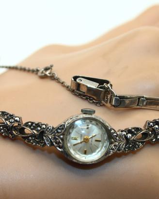 Orologio bracciale gioiello argento marcasite