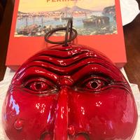 Maschera di Pulcinella Ferrigno ROSSA (30x30)