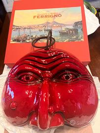Maschera di Pulcinella Ferrigno ROSSA (30x30)