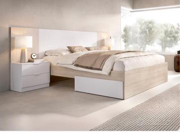 Letto rovere e bianco una 195x146x39