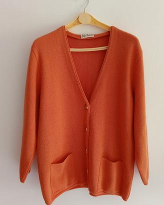 Cardigan vintage Miss Tricot 50% Lana Arancione