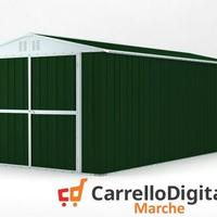 Box garage auto in Acciaio 327x611 verde scuro