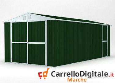 Box garage auto in Acciaio 327x611 verde scuro