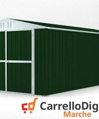 Box garage auto in Acciaio 327x611 verde scuro