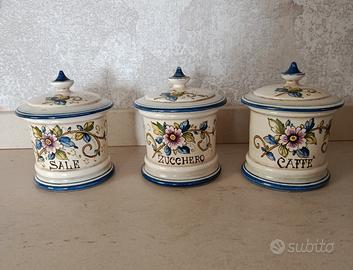 Tris di barattoli da cucina CERAMICA LA CAVA