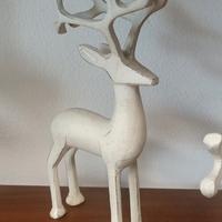 coppia sculture  di cervo metallo 