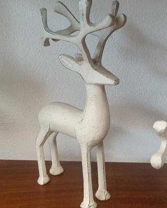 coppia sculture  di cervo metallo 