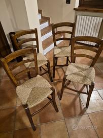 Set 4 sedie arre povera legno