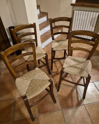 Set 4 sedie arre povera legno