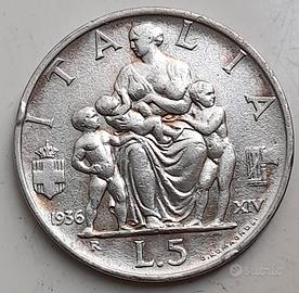 5 lire 1936