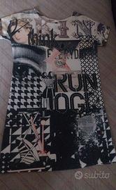 Miniabito in maglia bianco e nero 