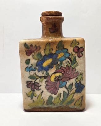 Antica Bottiglia Iznik Qajar Ceramica Smaltata