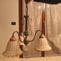 Lampadario vintage a tre luci