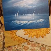 quadro olio su  pannello legno 