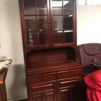 Mobile vetrinetta dispensa Fantoni 80s in ciliegio