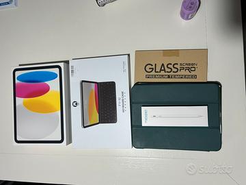 Ipad 10 generazione + tastiera + penna + vetro