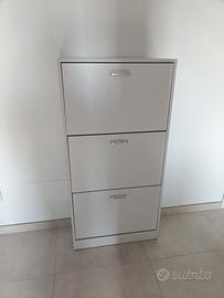 Scarpiera bianca 3 ante slim – 60x24x120 cm