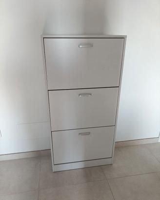 Scarpiera bianca 3 ante slim – 60x24x120 cm