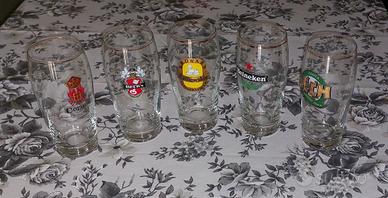 5 BICCHIERI DA BIRRA DA ESPOSIZIONE 