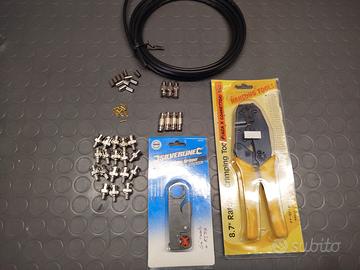 Pinza & Kit x crimpaggio cavi video RG59