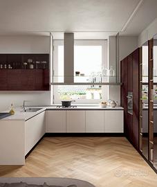 Cucina lineare con 3 colonne dispensa COME DISEGNO