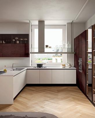 Cucina lineare con 3 colonne dispensa COME DISEGNO