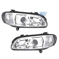FARI PER OPEL OMEGA 94-99 LENTE CROMATA CON FONDO 