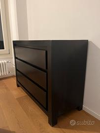 Cassettiera Maisons du Monde-legno massello nero
