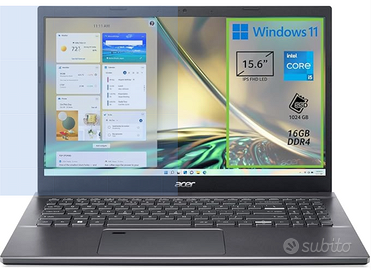 Portatile NUOVO Acer i5 12cpu 16GB 1TB SSD Garnzia