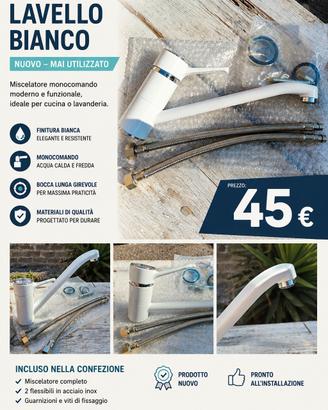 MISCELATORE BIANCO PER LAVELLO – NUOVO