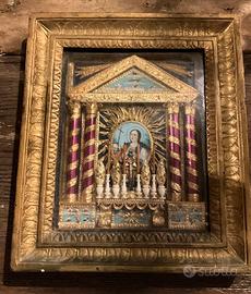 Raro Quadro Reliquiario a Tempio  XIX Sigilli