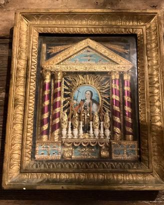 Raro Quadro Reliquiario a Tempio  XIX Sigilli