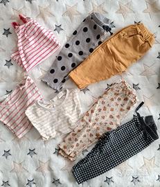 set zara bimba 6/12 mesi. canotte,magliette e pant