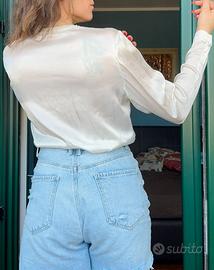 CAMICIA SETA CON STRASS