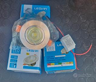 Faretto LED Leovin luce bianca lotto 3 faretti da 
