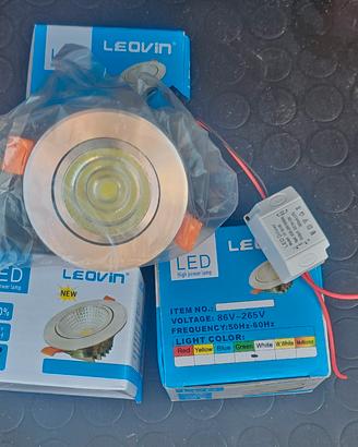 Faretto LED Leovin luce bianca lotto 3 faretti da 