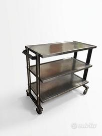 Carrello inox 3 ripiani con ruote professionale