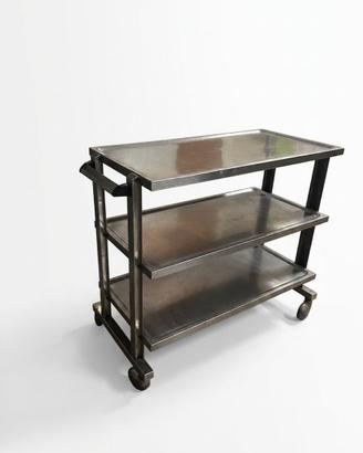 Carrello inox 3 ripiani con ruote professionale